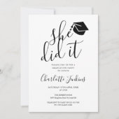 Zij Heeft Het Script Cap Afstudeerfeest Kaart (Voorkant)