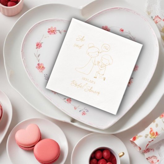 Zij Heeft Ja Gezegd Bruidsfeest Folie Servetten