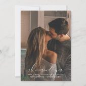 ZIJ HEEFT JA Gezegd Calligraphy Foto Save the Date (Voorkant)