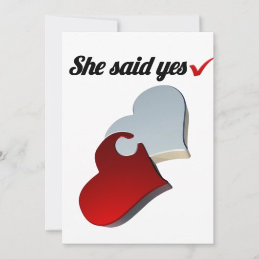 Zij Heeft Ja Gezegd Trouwkaart – Hart Ontwerp Kaart (Voorkant)