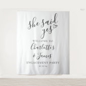 Zij Heeft Ja Gezegd Verlovingsfeest Foto Accessoir Wandkleed (Voorkant)