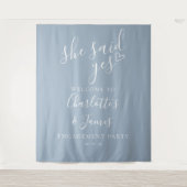 Zij Heeft Ja Gezegd Verlovingsfeest Foto Prop Wandkleed (Voorkant)
