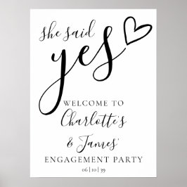 Zij Heeft Ja Gezegd Verlovingsfeest Welkomstbord Poster