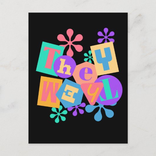 Zij/hen. LGBT+Pride. Liefde wint. Briefkaart (Voorkant)