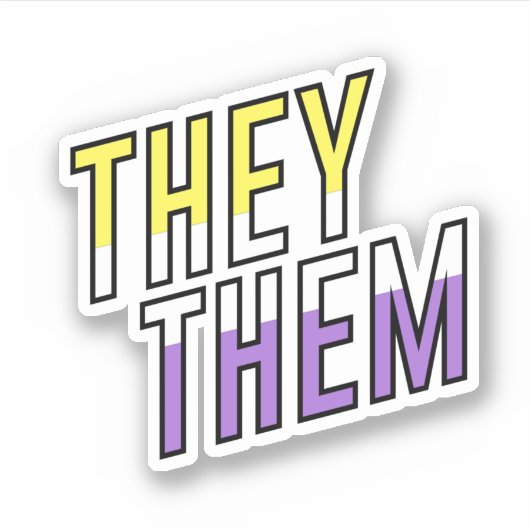 Zij Hen Non-binaire Sticker (Voorkant)