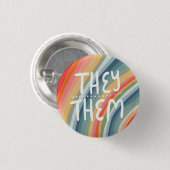 ZIJ/HEN zetten de kleurrijke handgeschreven regenb Ronde Button 3,2 Cm (Voorkant /achterkant)