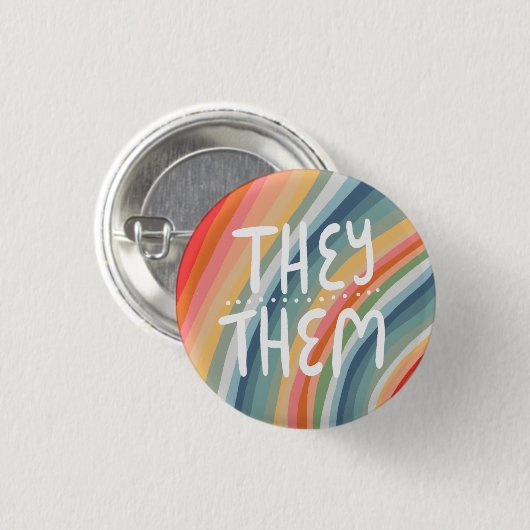 ZIJ/HEN zetten de kleurrijke handgeschreven regenb Ronde Button 3,2 Cm (Voorkant /achterkant)