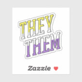 Zij Hun Non-binaire Kleuren Sticker (Vel)