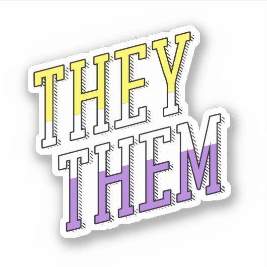 Zij Hun Non-binaire Kleuren Sticker (Voorkant)