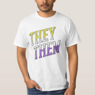 Zij Hun Non-binaire Kleuren T-shirt