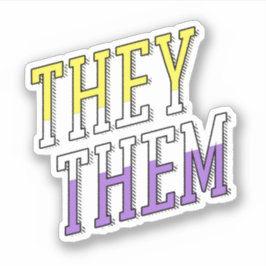 Zij / Hun Voornaamwoorden Non-binair Sticker