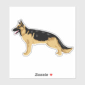 Zij-illustratie sticker van Duitse herdershond (Vel)