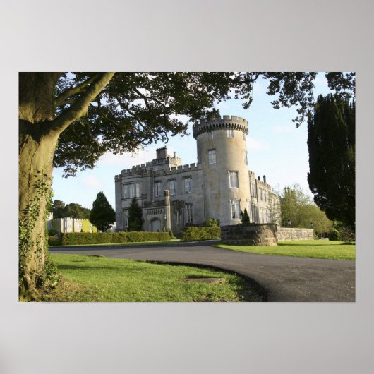 Zij-ingang van Dromoland Castle zonder mensen Poster (Voorkant)