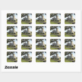 Zij-ingang van Dromoland Castle zonder mensen Vierkante Sticker (Vel)
