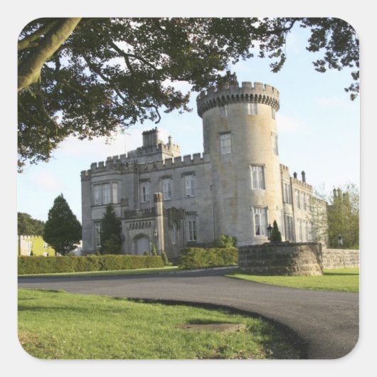 Zij-ingang van Dromoland Castle zonder mensen Vierkante Sticker (Voorkant)
