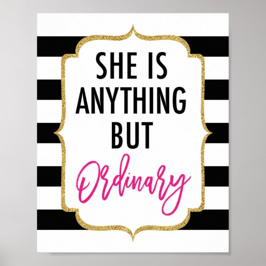 Zij is allesbehalve een gewone feestbord poster (Voorkant)