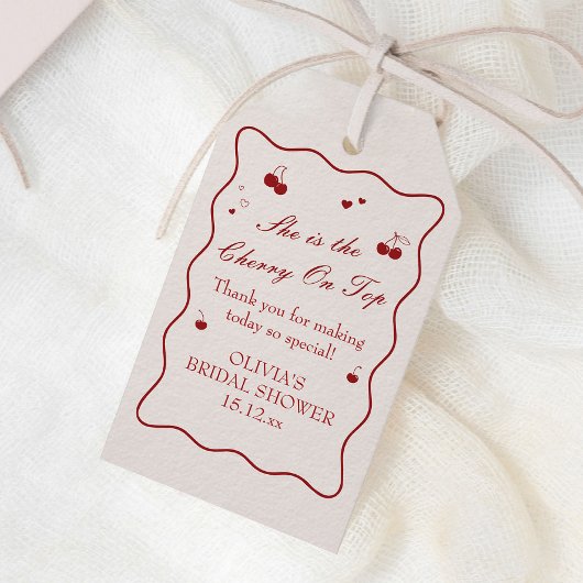 Zij is de Bruidsbruiloft met de Kers Op De Top Cadeaulabel