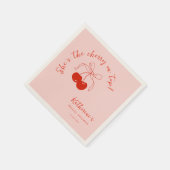 Zij is de Kers op de Brug Bruidsbruiloft servetten (Hoek)