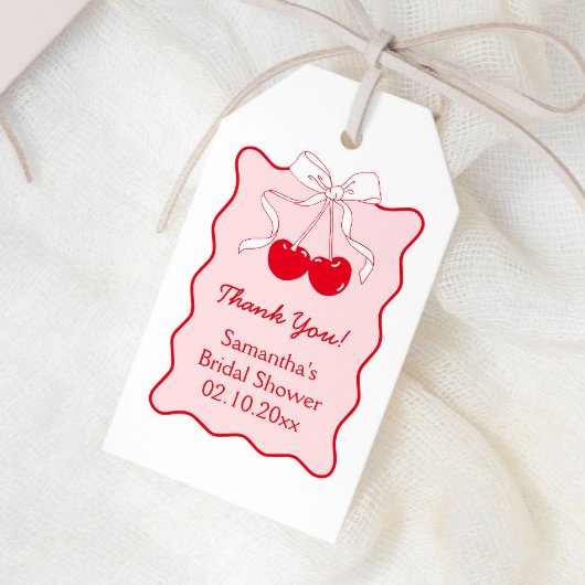 Zij is de Kers Op de Bruidsbruiloft Favor Cadeaulabel