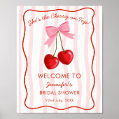 Zij is de Kers Op de Bruidsmeisjes Bruiloft Welkom Poster (Voorkant)