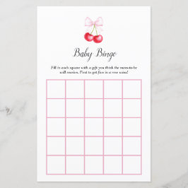 Zij is de kers op de taart baby shower bingo spel
