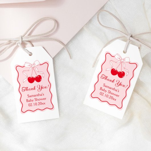 Zij is de kers op de taart Baby Shower Favor Cadeaulabel