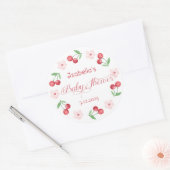 Zij is de kers op het Baby shower Ronde Sticker (Envelop)