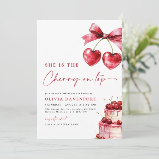 Zij is de kers op het Vrijgezellenfeest Kaart (Staand voorkant)