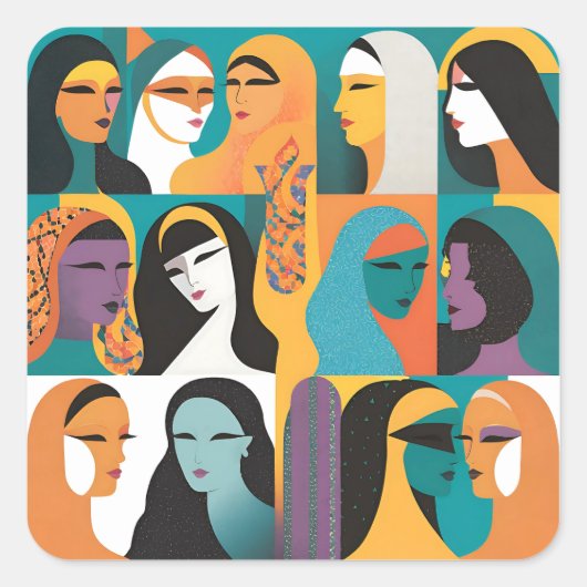 Zij is de revolutie vierkante sticker (Voorkant)