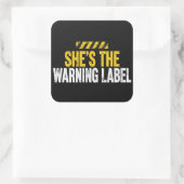 Zij is de Waarschuwingslabel Sticker (Tas)