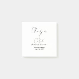 Zij is een aanwinst champagnefles vrijgezellenweek post-it® notes