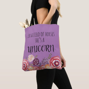 Zij is een Canvas tas van de Bloem van de Eenhoorn