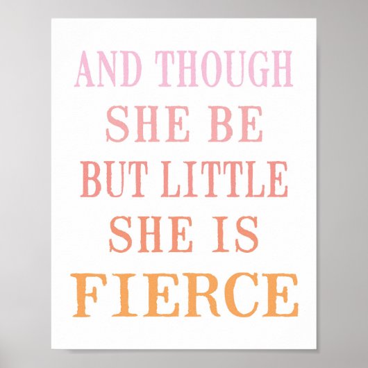 Zij is een Fierce Poster Print (Voorkant)