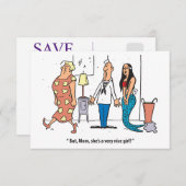 Zij is een heel aardig meisje, grappig save the date (Voorkant / Achterkant)