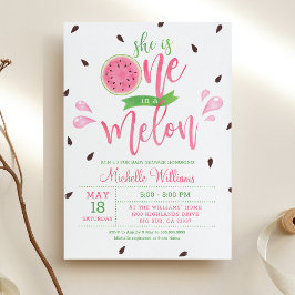 Zij is Eén in een Meloen Baby Shower Uitnodiging