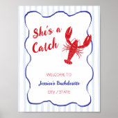 Zij is een Kreeft Bachelorette Welkom Poster (Voorkant)