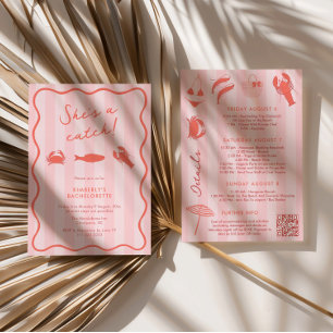 Zij Is Een Kreeft Roze Oranje Bachelorette Kaart
