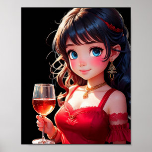 Zij is een speciale artistieke pin-up poster