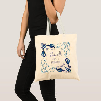 Zij is een vangst Blauwe kust bruidsmeisje Tote Bag