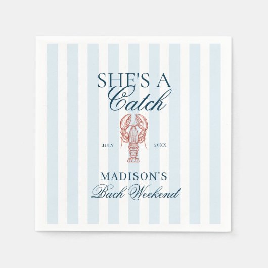 Zij is een vangst Kreeft vrijgezellenfeest Servet (Voorkant)