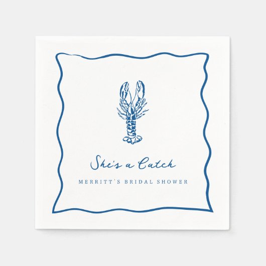 Zij is een vangst | Kustkreeft Bruidsborrel  Servet (Voorkant)