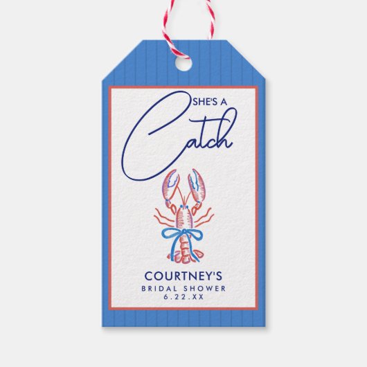Zij Is Een Vangst Kustkreeft Bruidsdouche Cadeaulabel (Voorkant)
