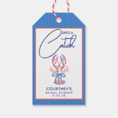 Zij Is Een Vangst Kustkreeft Bruidsdouche Cadeaulabel (Achterkant)