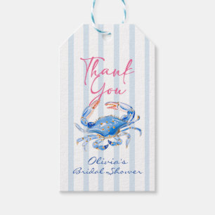 Zij is een vangst Preppy Kust Krab Bruiloft Feest Cadeaulabel