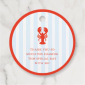 Zij is een vangst Zeebanket Rood en Blauw Bruidsdo Bedankjes Labels (Achterkant)