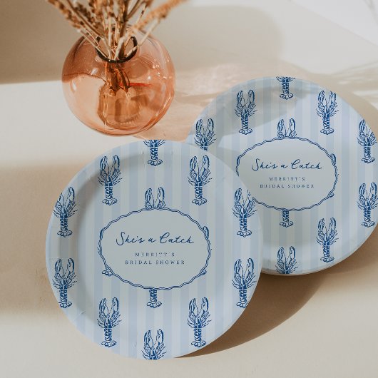 Zij is een vangst | Zomer kreeft bruiloftfeest Papieren Bordje