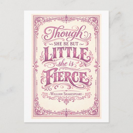 "Zij Is Fierce" Shakespeare Briefkaart (Voorkant)
