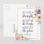 Zij is gekleed in kracht, Spreuken 31:25 Briefkaart (Voorkant / Achterkant)