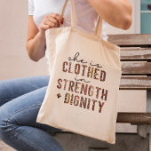 Zij Is Gekleed In Kracht & Waardigheid Christelijk Tote Bag