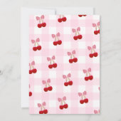Zij Is Het Kersje Op De Taart Roze Gingham Bruidsd Kaart (Achterkant)
